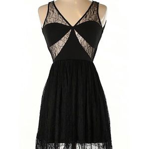 ASOS black open back lacy dress
